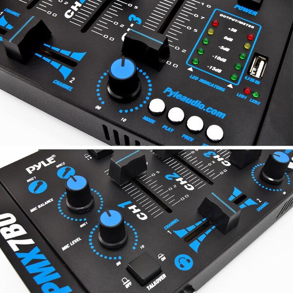 Main product image for Pyle PMX7BU 3-Channel DJ MP3 Mixer with Bluetooth & 248-4758